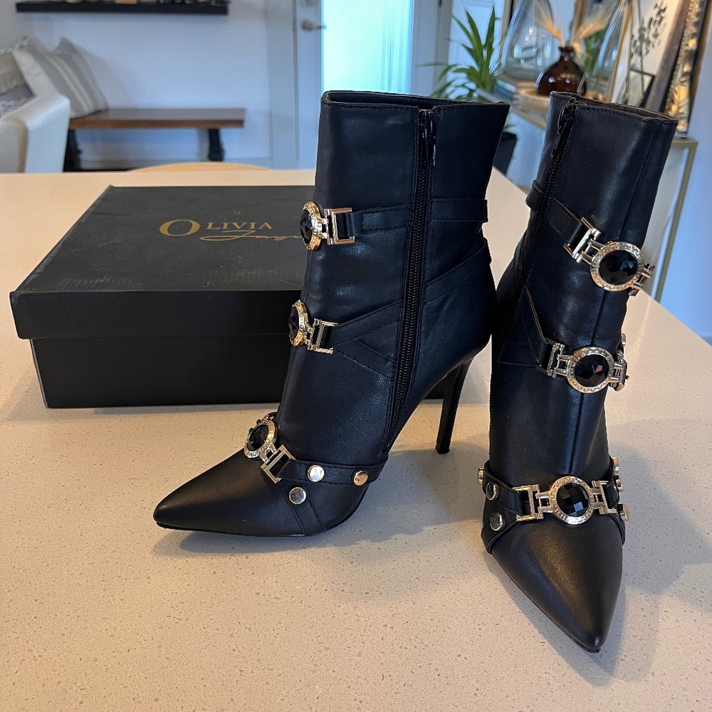 Black Embellished Bootie